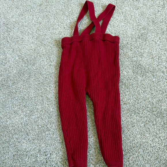 Carter's Red Overalls Size 18 months Ribbed Christmas Winter Photoshoot - Picture 6 of 8